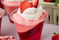 Ruby Red Strawberry Jello Parfaits