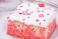 Romantic Valentines Poke Cake