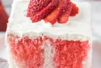 Luscious Strawberry Poke Cake