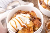 Warm Spiced Caramel Apple Cobbler