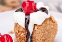Golden Air Fryer Fried Ice Cream