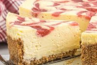 Marbled Strawberry Cheesecake