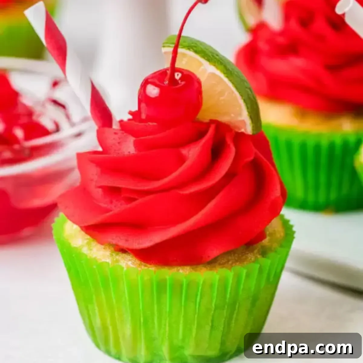 Zingy Cherry Limeade Cupcakes 1 featured 9467