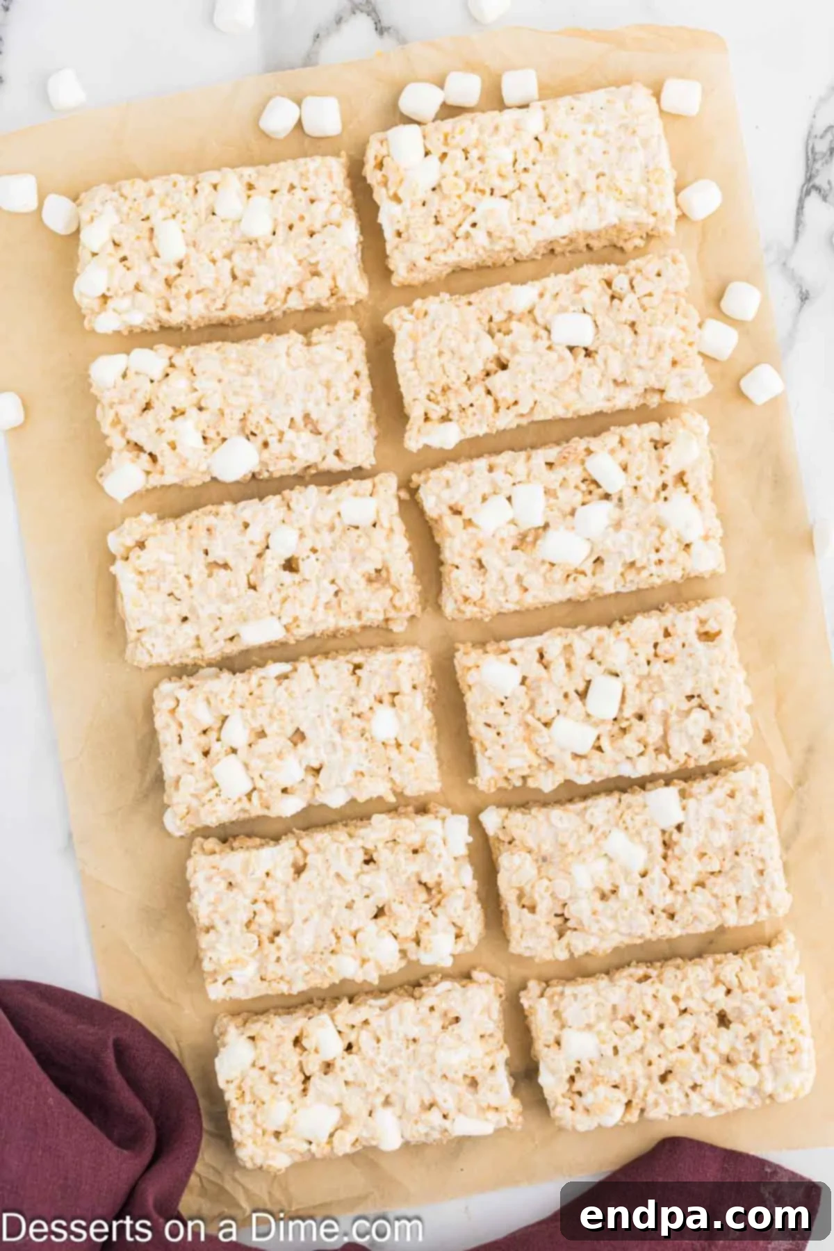 Close-up of a perfectly cut Starbucks marshmallow dream bar, showing its inviting texture.