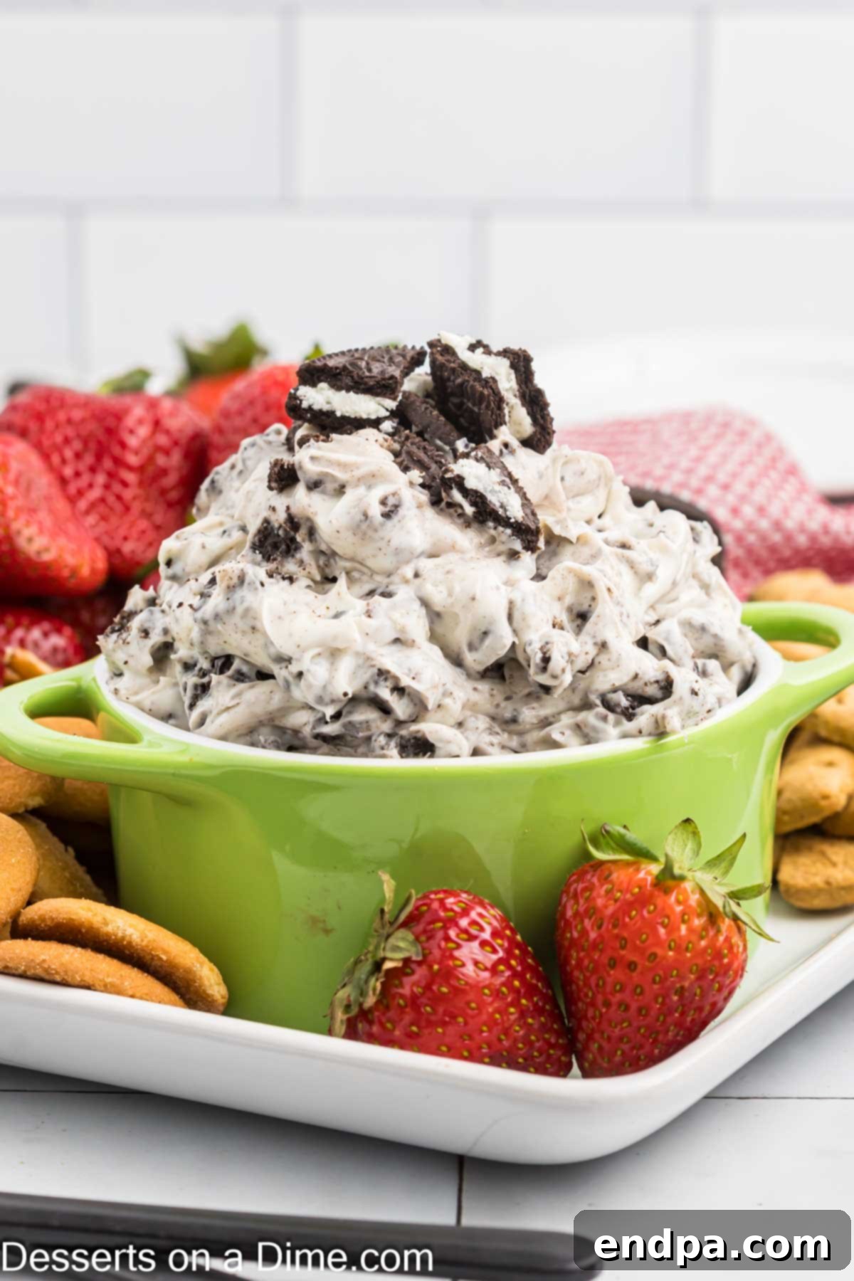 Decadent Oreo Dip 8 Oreo Dip in a bowl served with dippers.