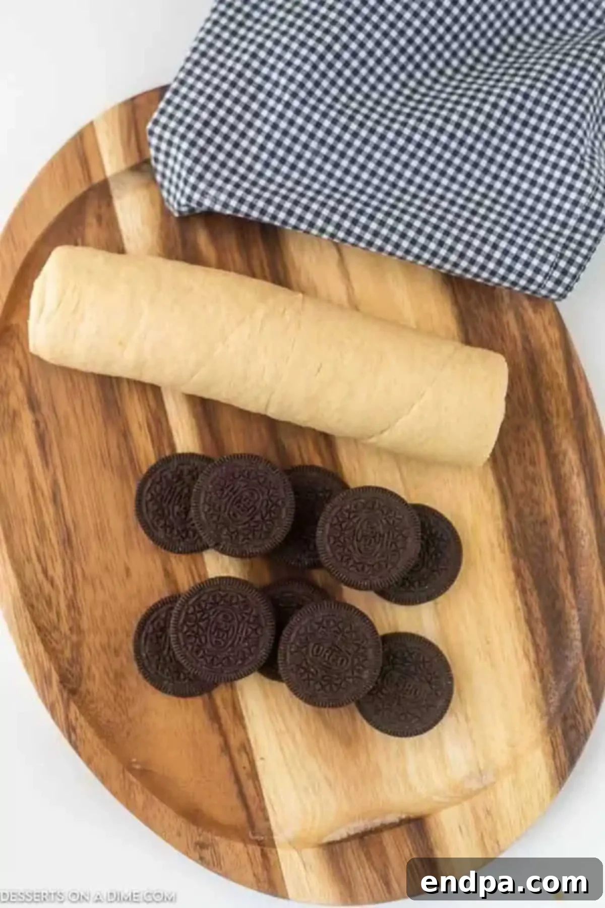 Air Fryer Oreo Magic 3 Overview of the ingredients needed to make air fryer Oreos: Oreos and a roll of Crescent rolls.