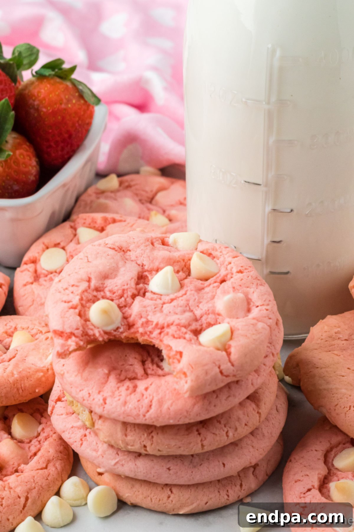 Valentine's Day Cake Mix Cookies grouped together. 