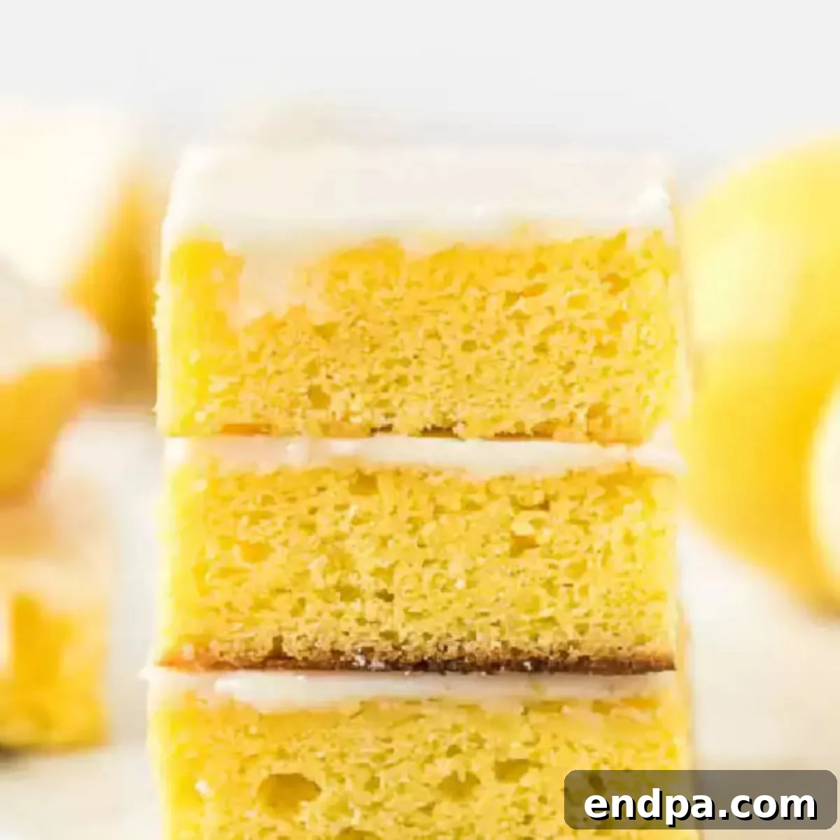 Homemade Lemon Brownies with zesty glaze