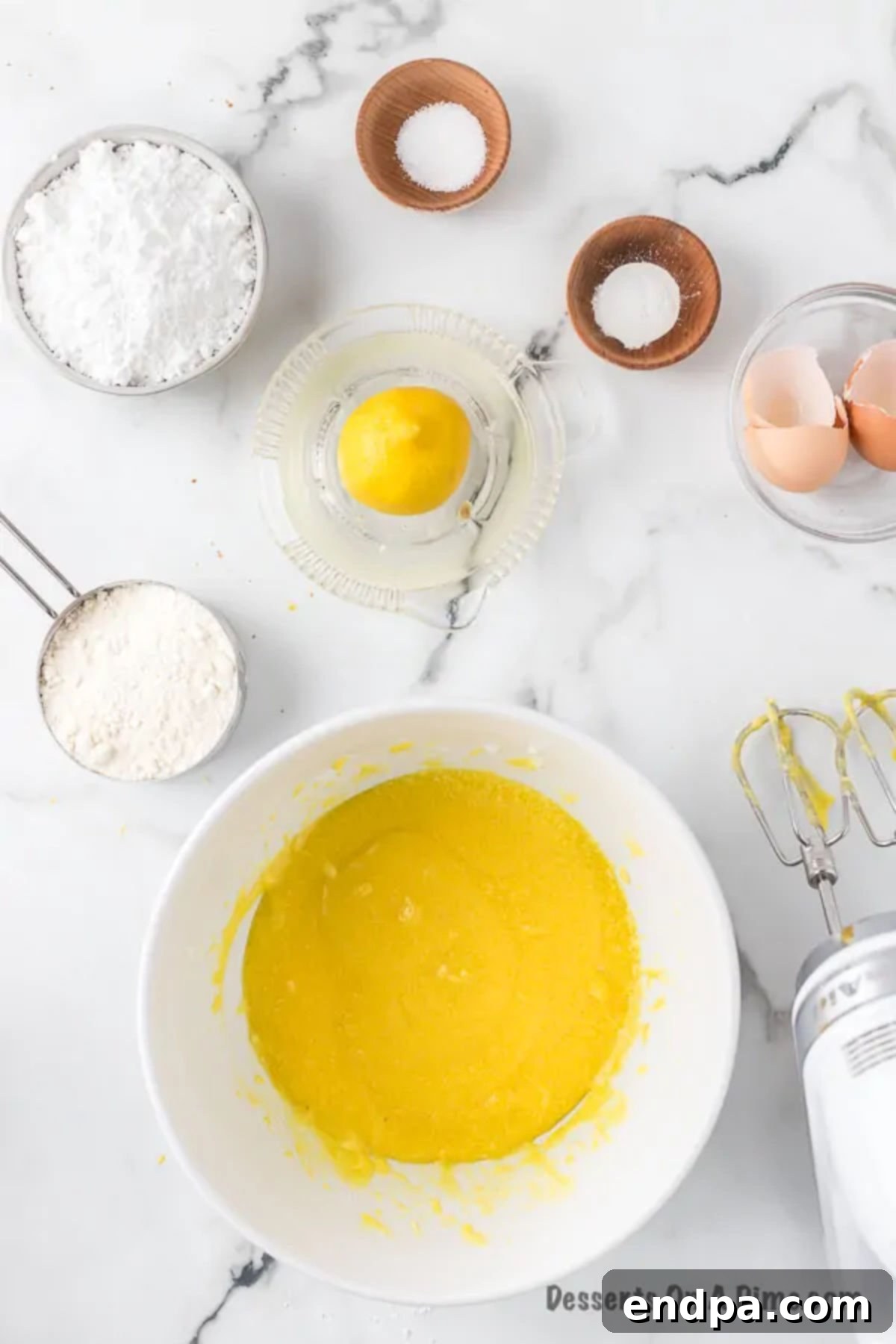 Batter mixed together into a smooth consistency.