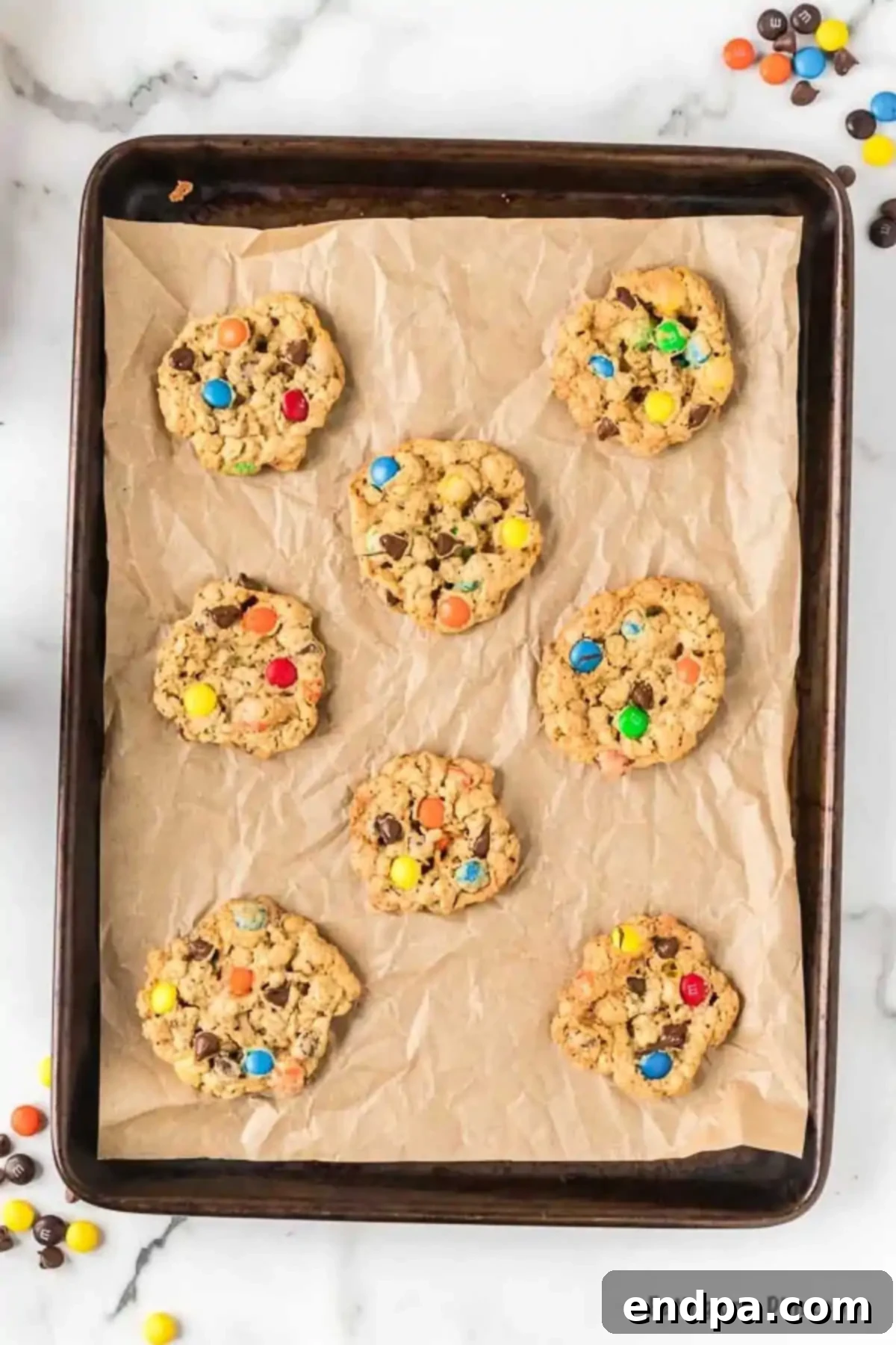 Cookies on baking sheet.