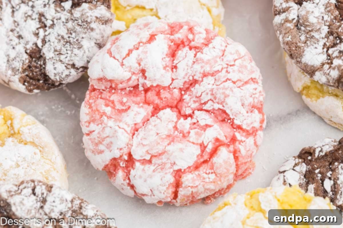 Cool Whip Cookies arranged together, showcasing their soft texture and powdered sugar coating.