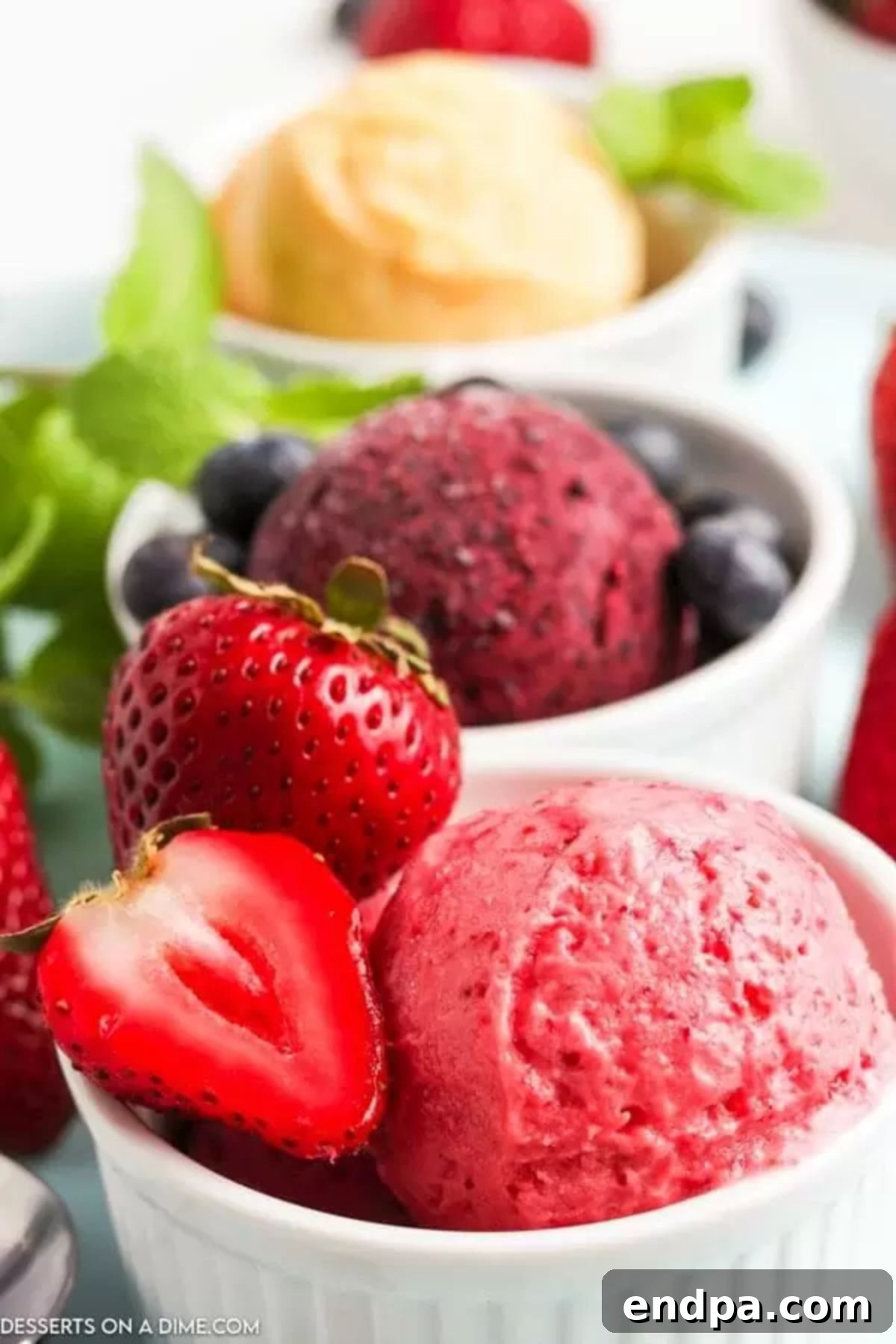 Cool & Creamy Homemade Frozen Yogurt 2 Freshly made homemade frozen yogurt served in a bowl, ready to eat.