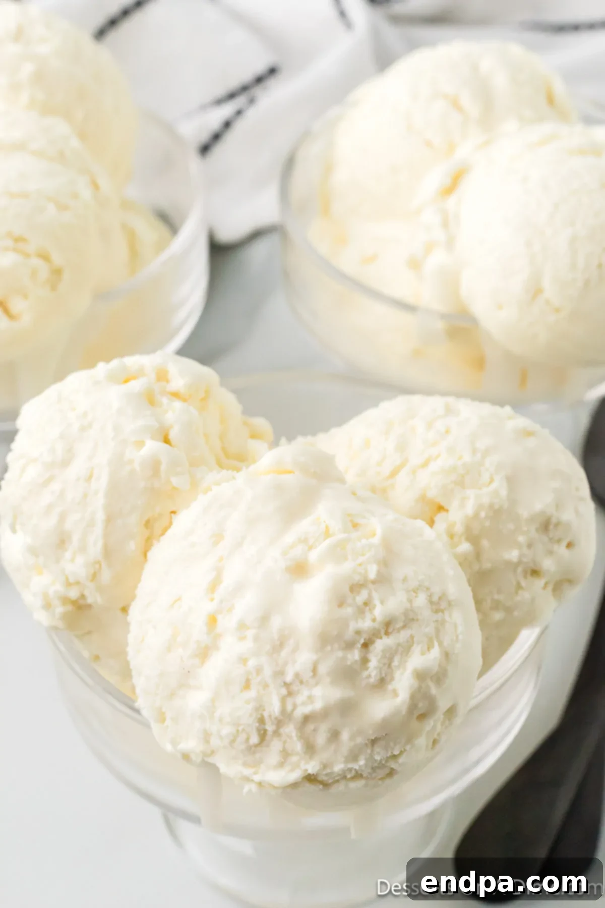 Vanilla Ice Cream in a bowl. 