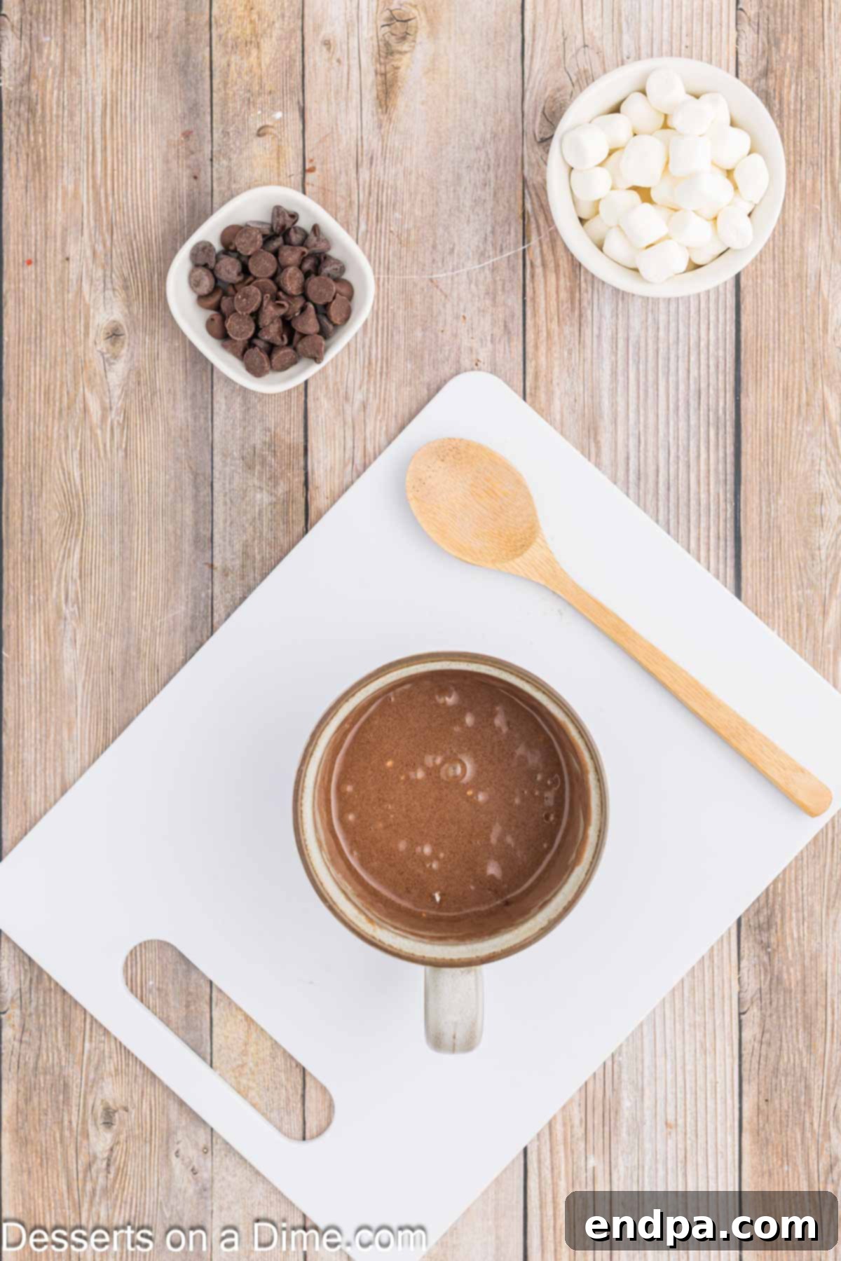 Rich Cocoa Mug Indulgence 4 Cake ingredients combined together in a mug.