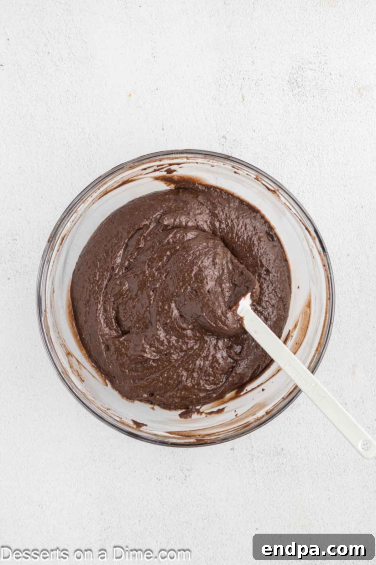 Festive Turkey Cake 4 Cake batter in a mixing bowl.