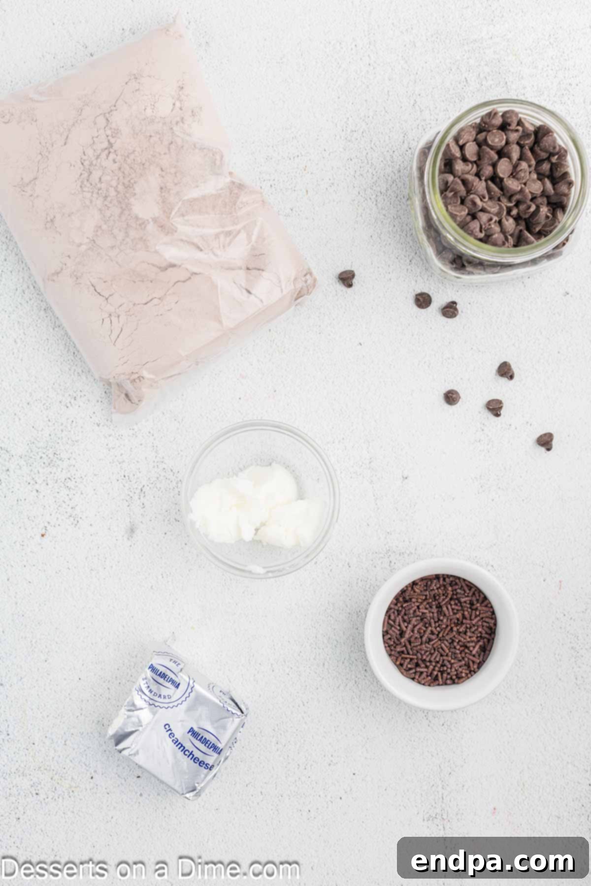 Fudgy Brownie Bonbons 3 Brownie truffles - brownie mix, cream cheese, chocolate chips, shortening, chocolate sprinkles.