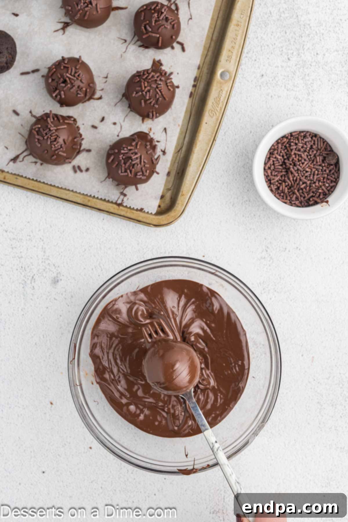 Fudgy Brownie Bonbons 8 Truffles dipped in melted chocolate.