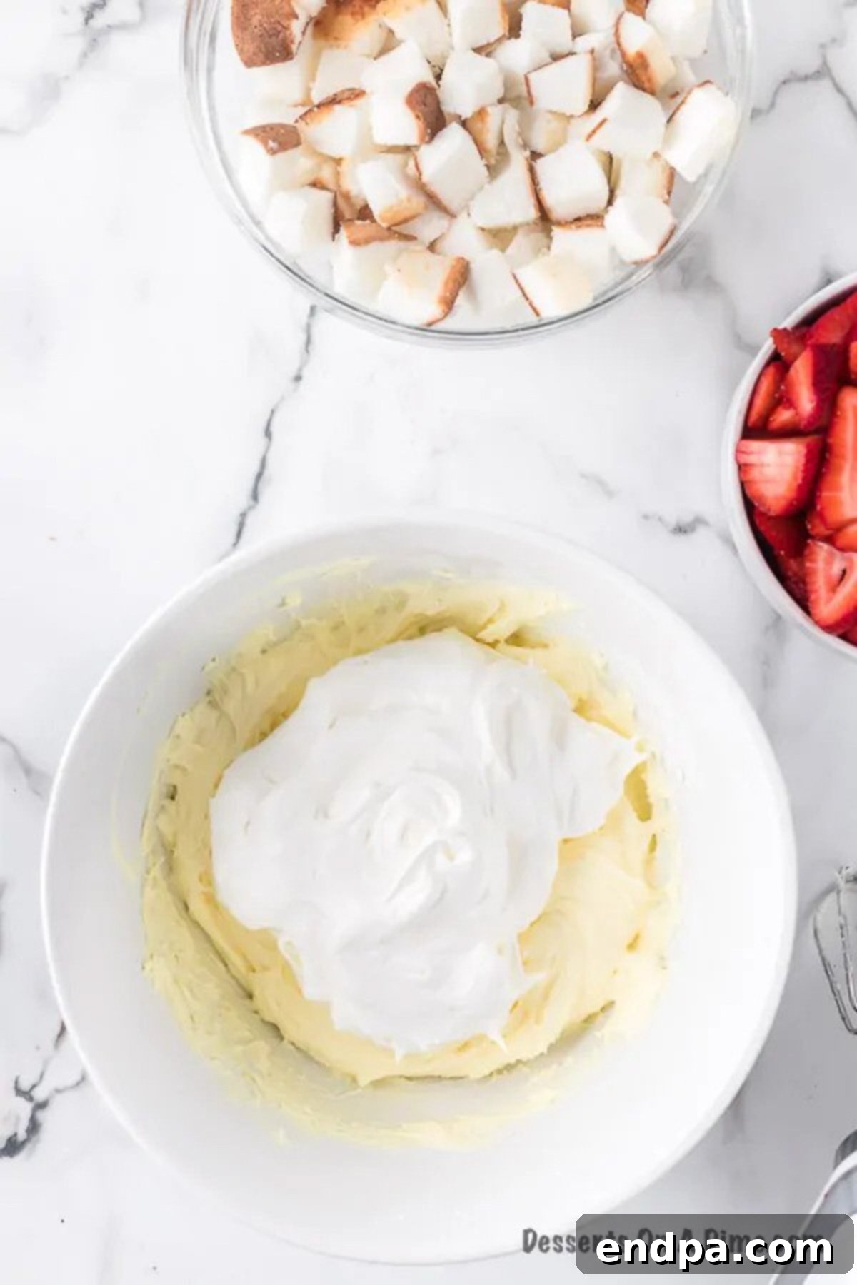 Cool Whip folded into mixture. 