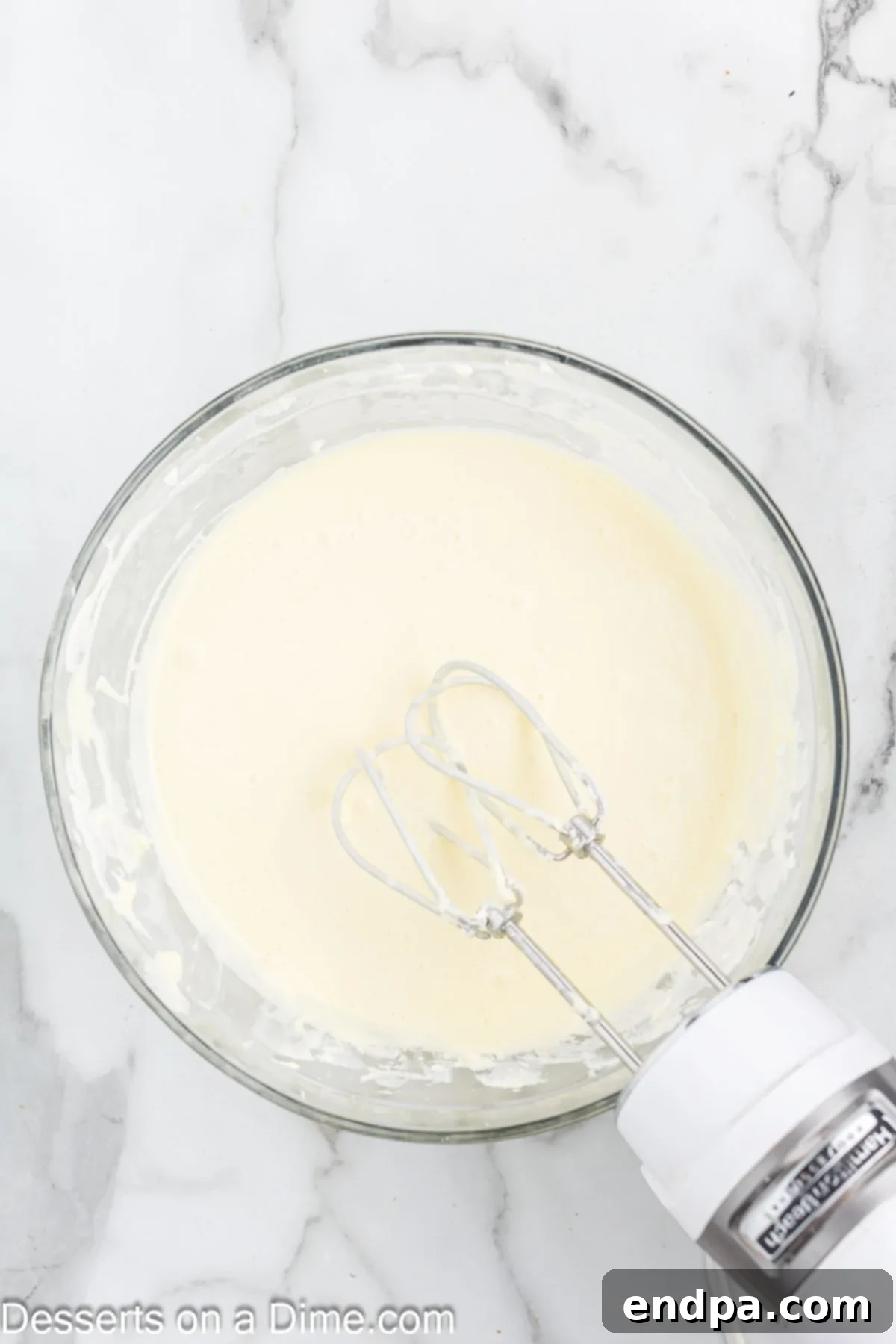 Sour cream combined into mixture. 