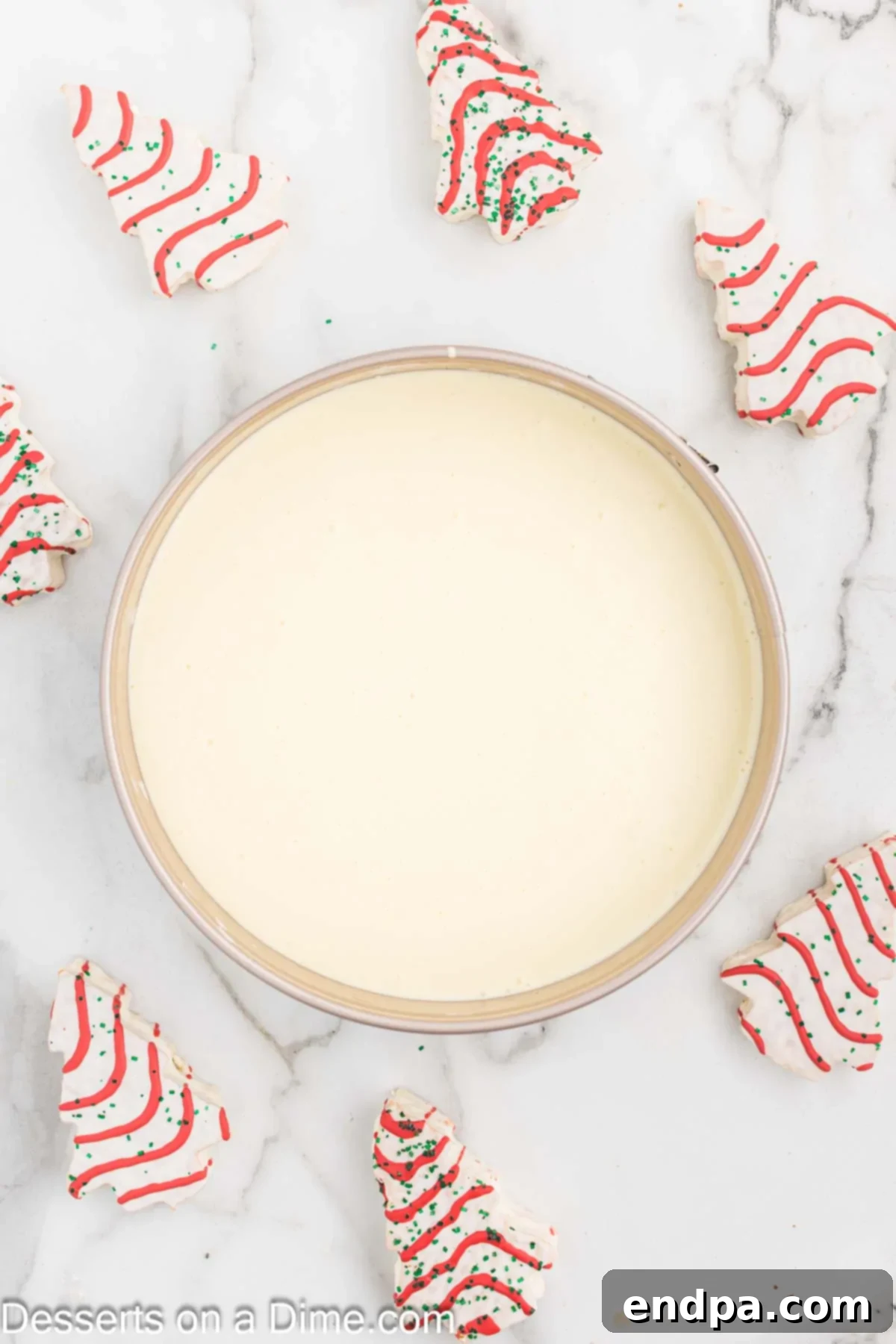 Batter poured into the pan.