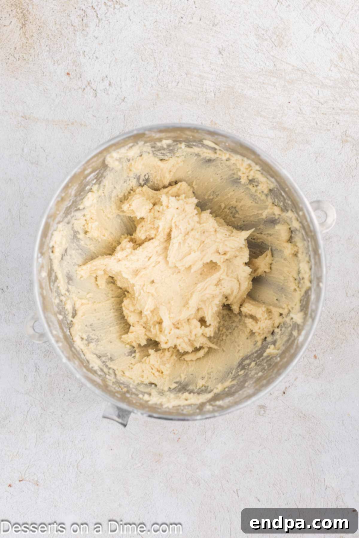 Golden Brown Sugar Buttercream 6 All frosting ingredients combined in a mixer bowl, demonstrating the stage before final whipping and consistency adjustment.