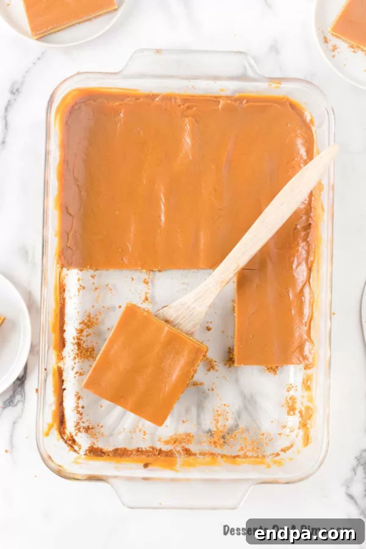 Baking dish cut and ready to serve. 