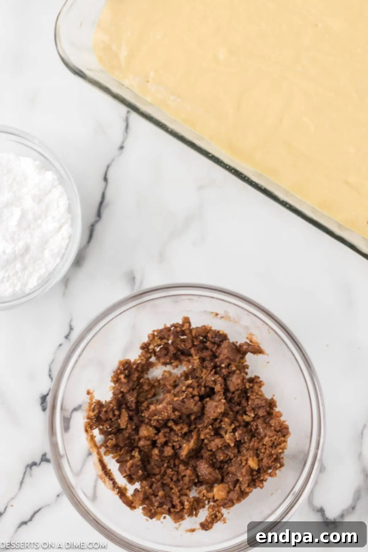 Indulgent Cinnamon Roll Cake Delight 5 Mixing the cinnamon swirl in a bowl