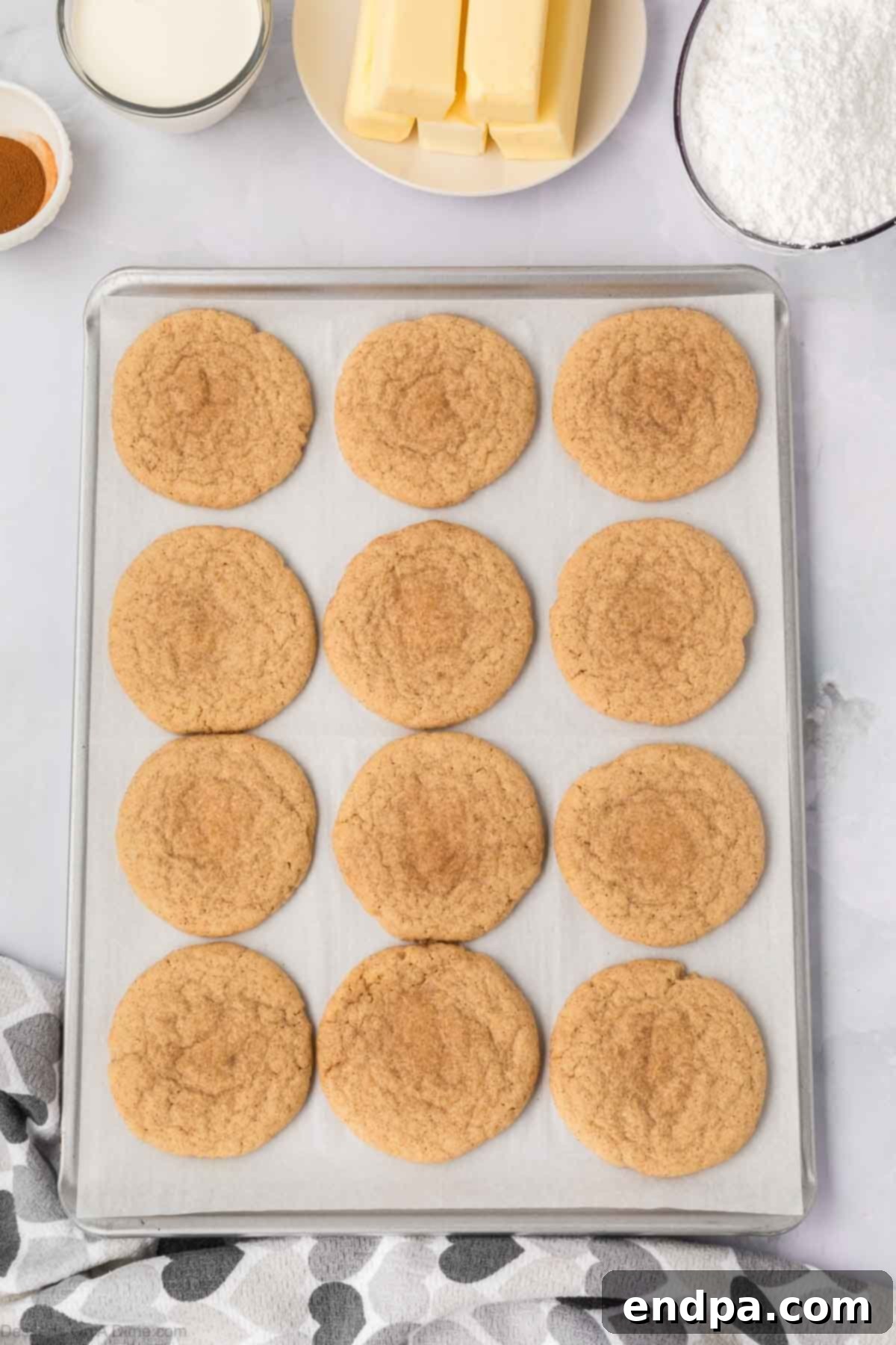 Spanish Cinnamon Sugar Cookies 13 Cookies baked and cooling.