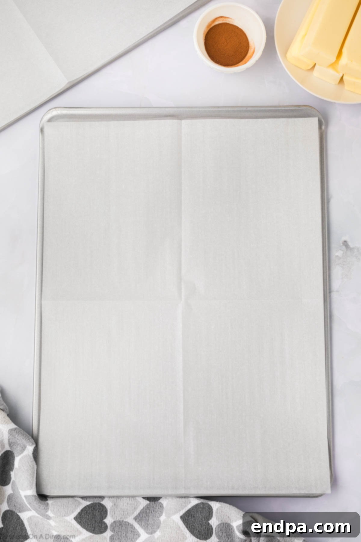 Spanish Cinnamon Sugar Cookies 4 Baking sheet with parchment paper.