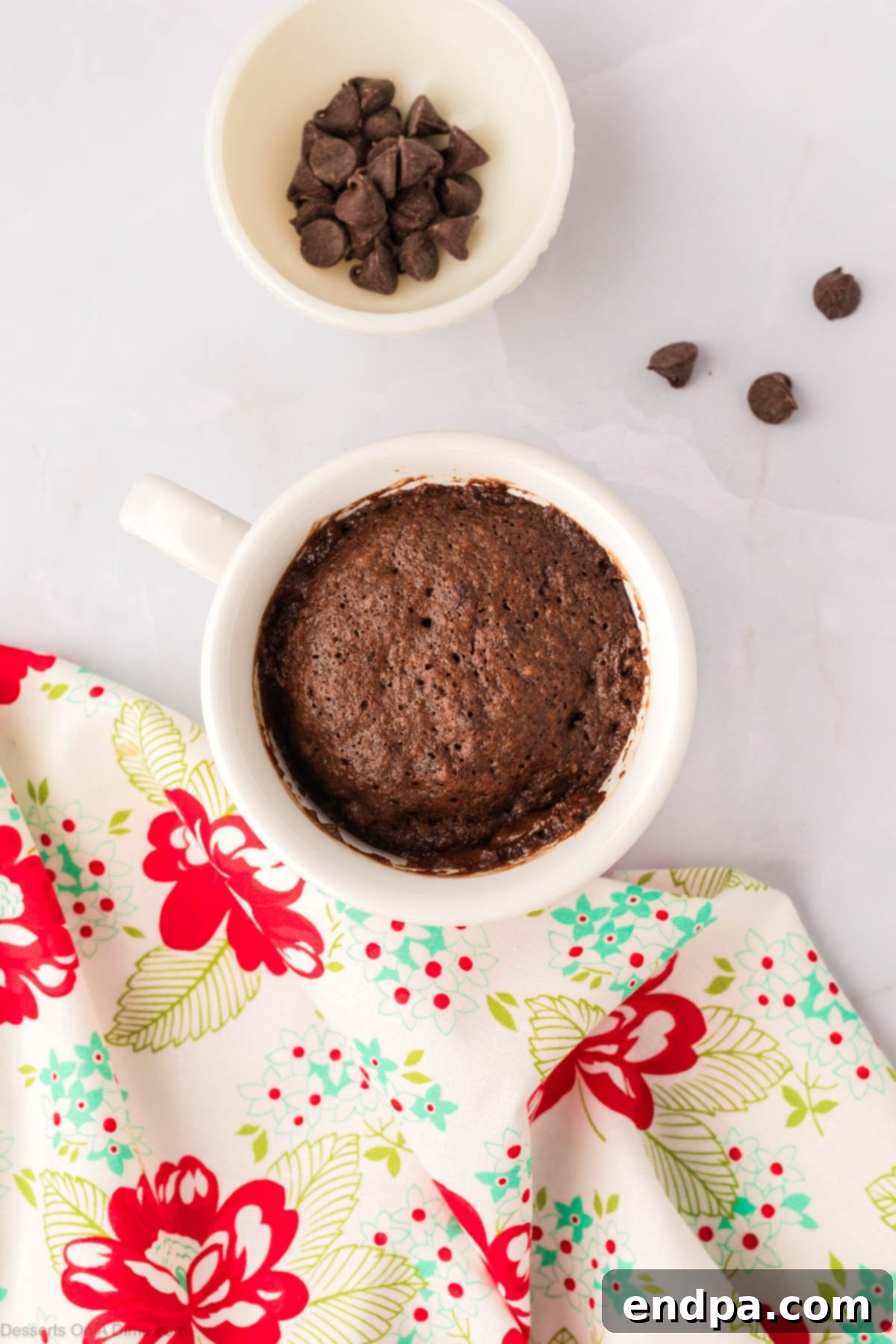 Mug microwaved until ingredients are cooked. 