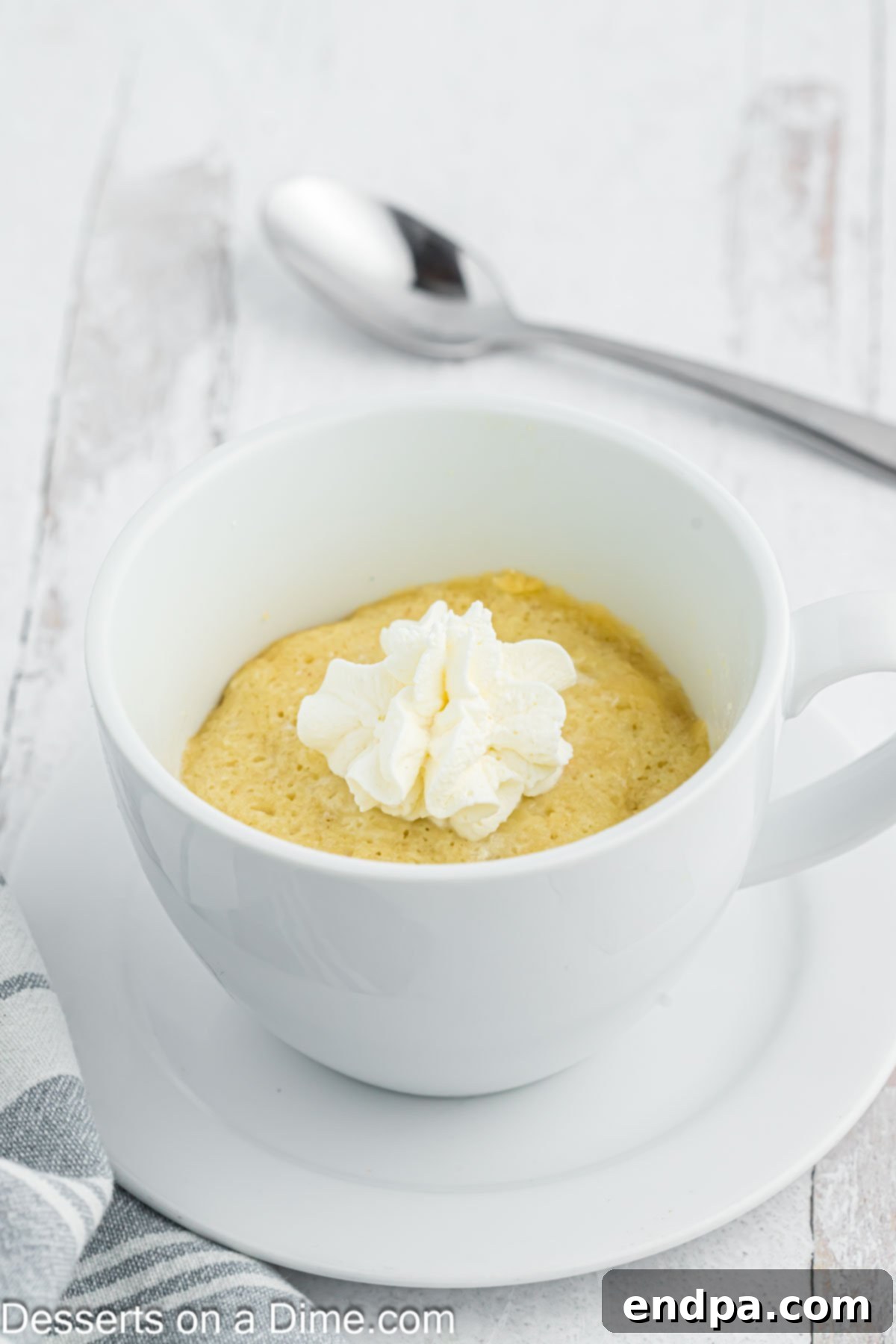 Quick & Easy Keto Vanilla Mug Cake - The Perfect Low Carb Dessert Keto Vanilla Cake in a mug, ready to be enjoyed