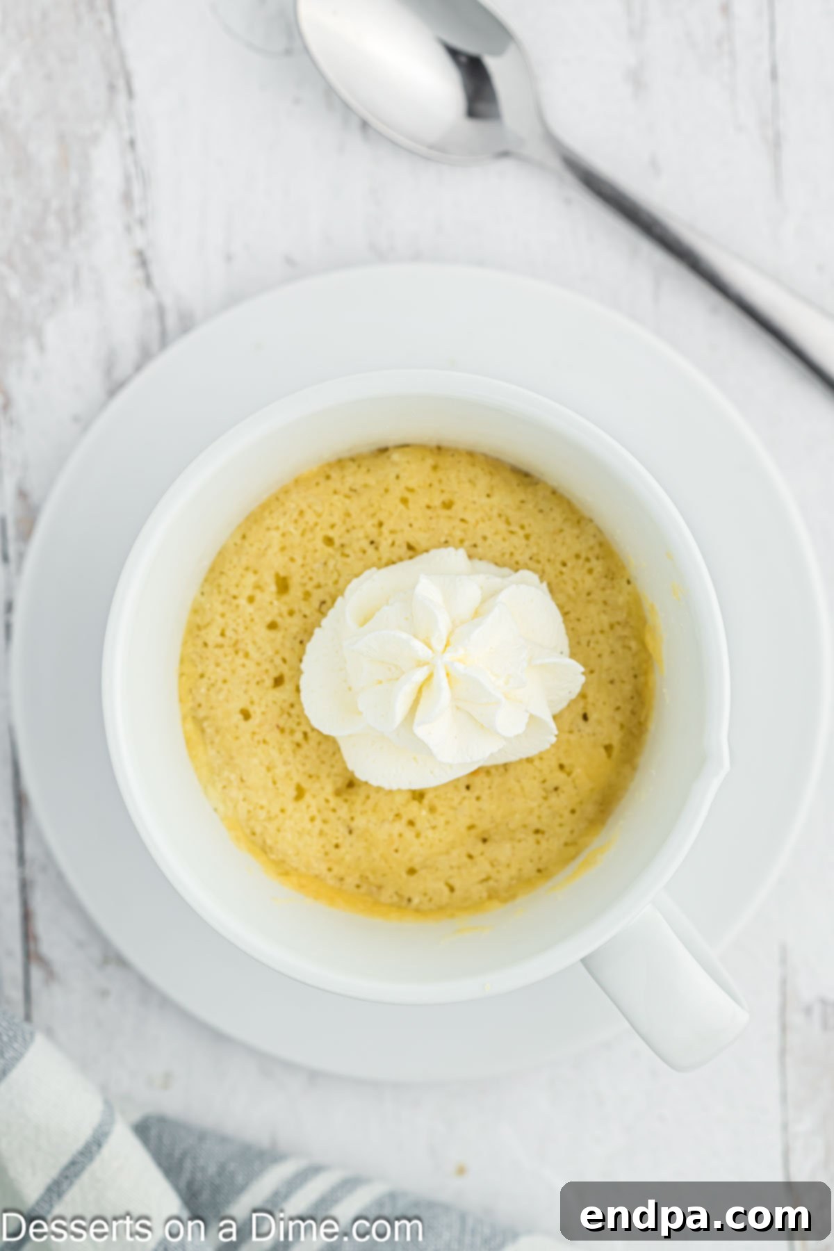 Versatile Keto Vanilla Mug Cake for Any Craving Keto Vanilla Cake in the mug, perfectly cooked and ready for toppings