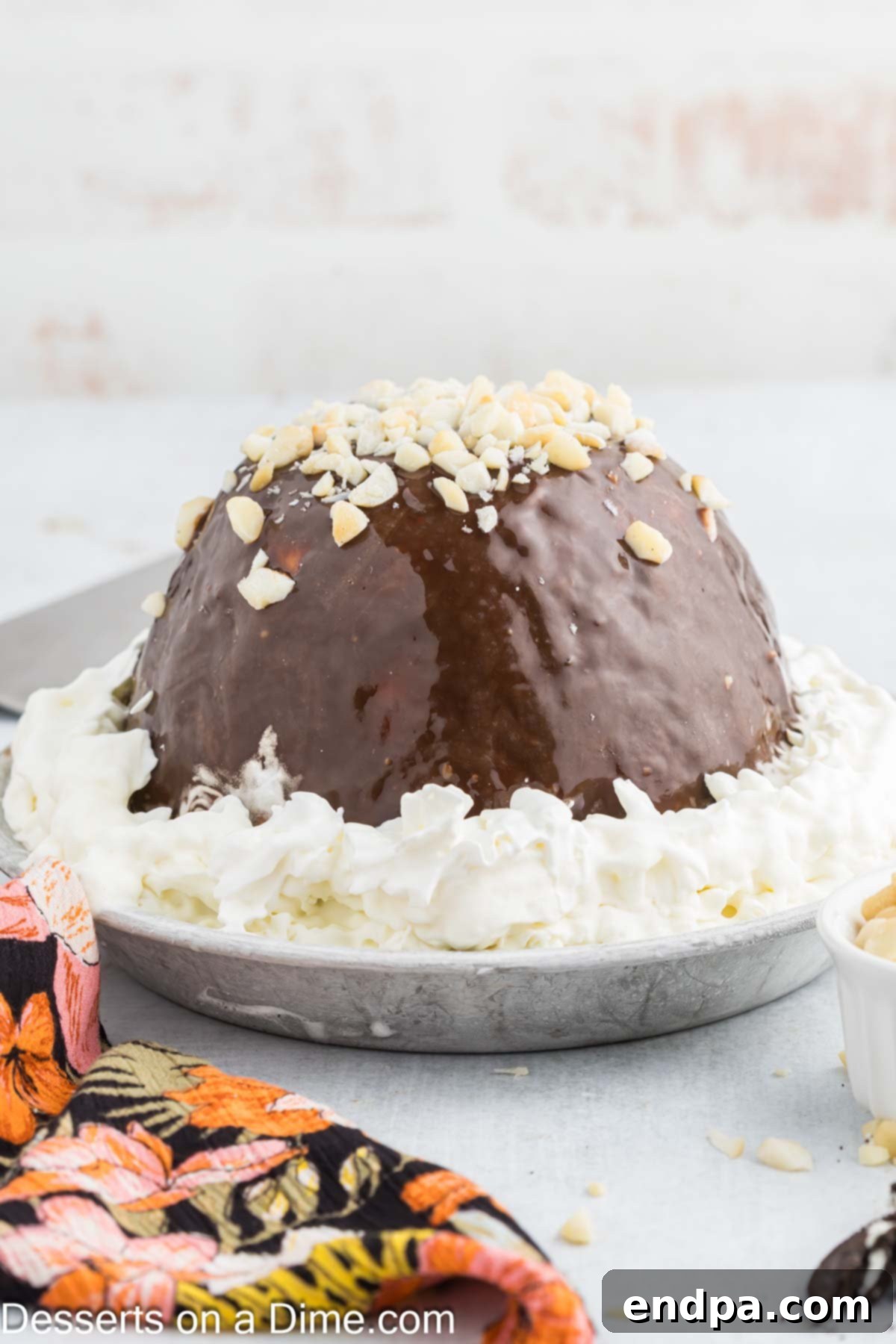 Hula Pie 10 Hula Pie garnished with whipped topping around the edges, resembling a hula skirt.