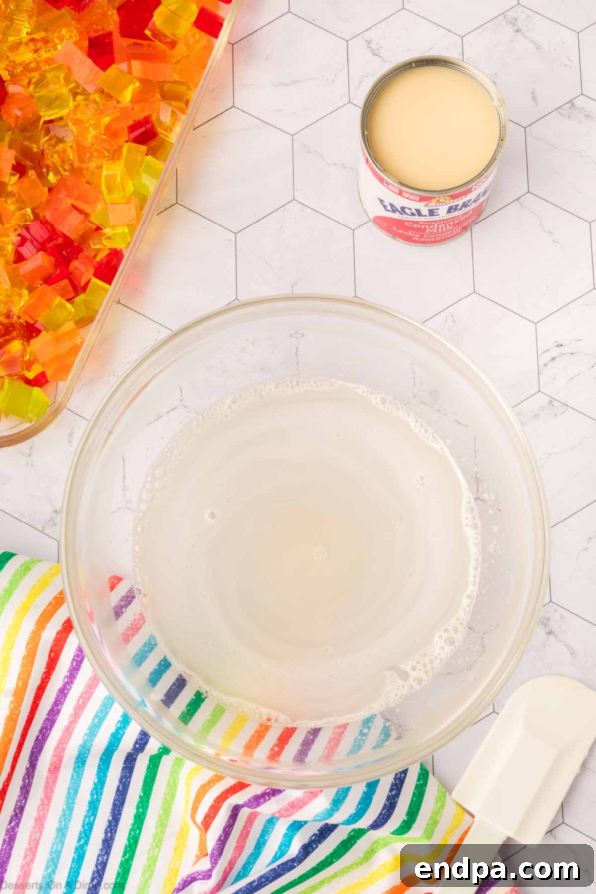 Vibrant Mosaic Gelatin 7 Unflavored gelatin in bowl.