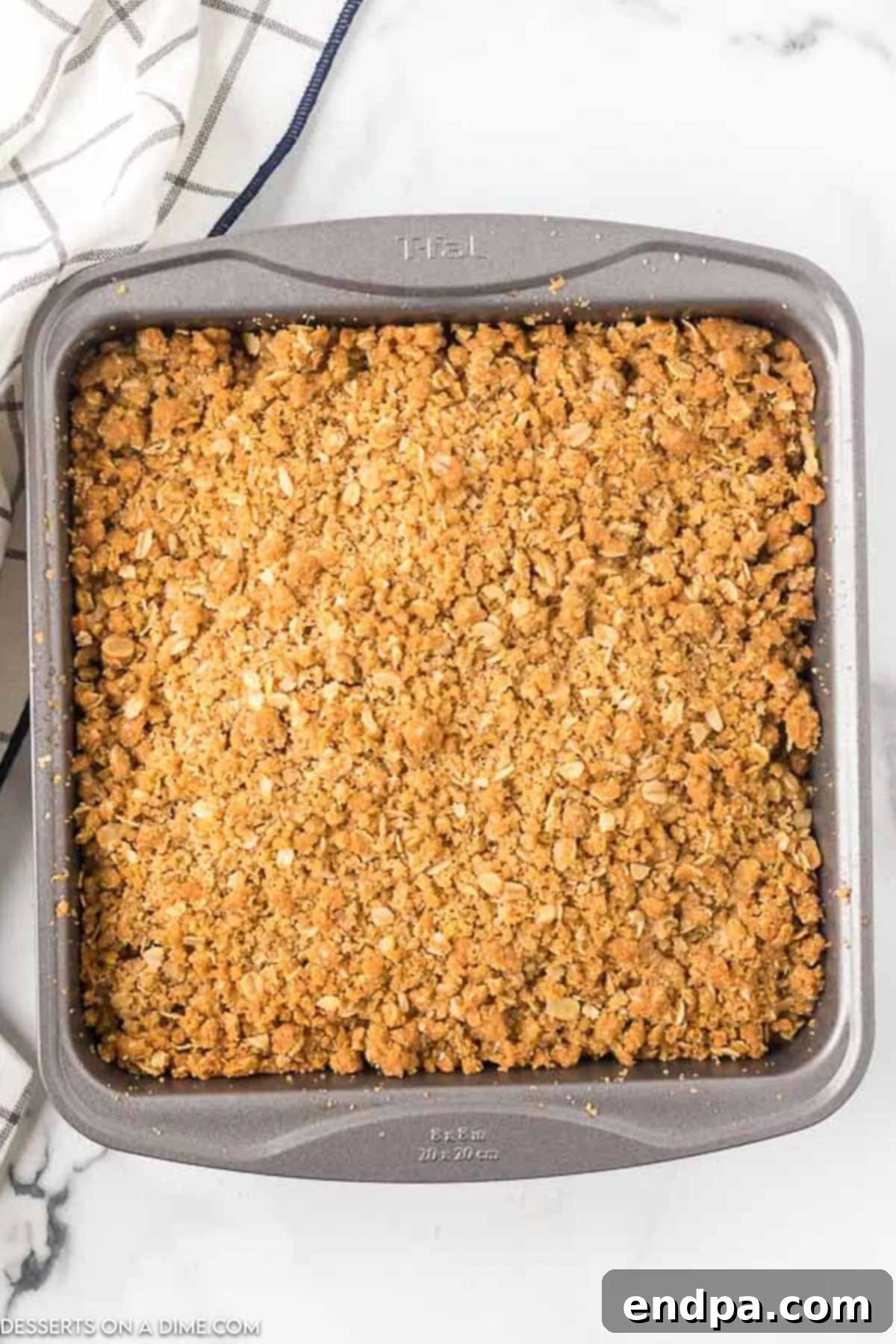 Buttery Oat Apple Crisp 10 Apple crisp baked until golden brown and bubbly.