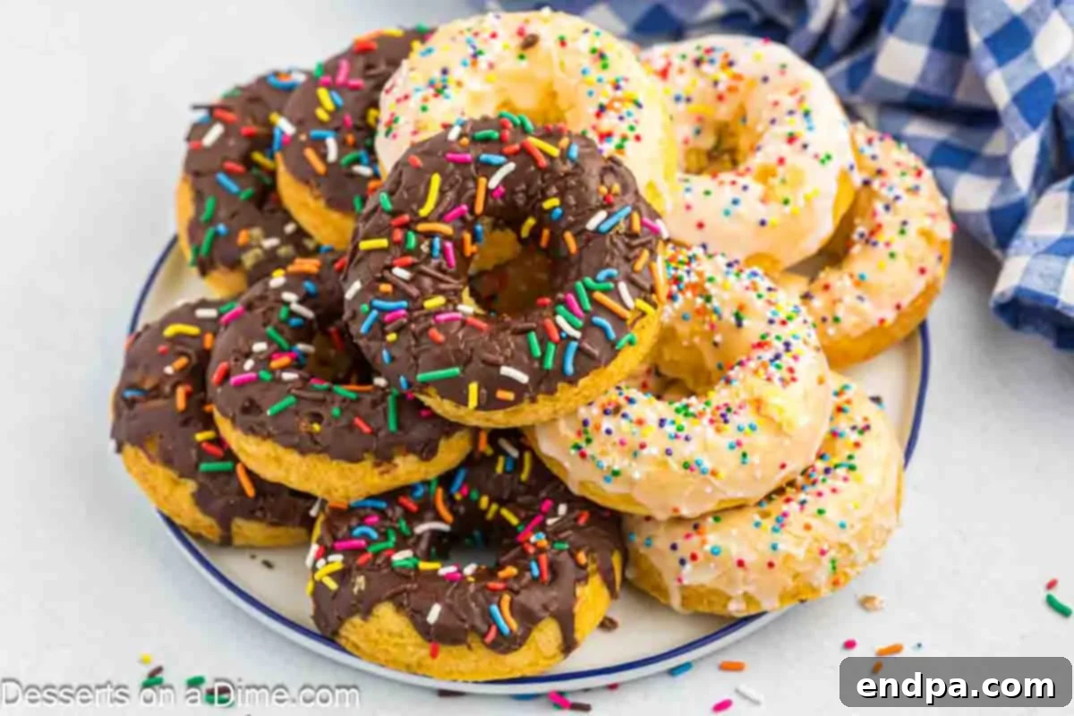 Platter of donuts with sprinkles.
