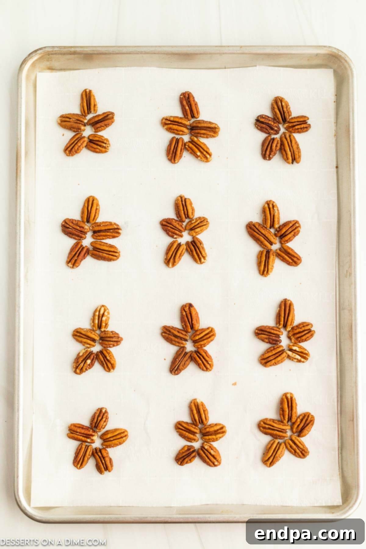 Pecan halves arranged together.