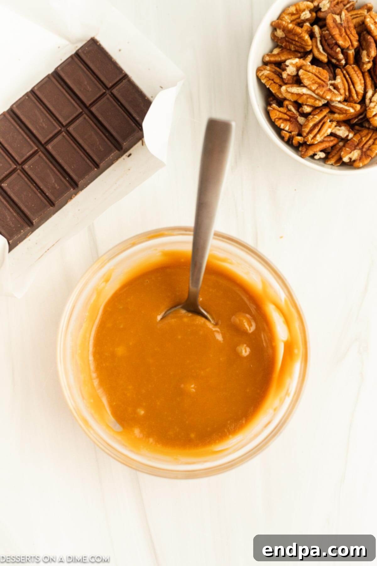 Melted caramel in a bowl.