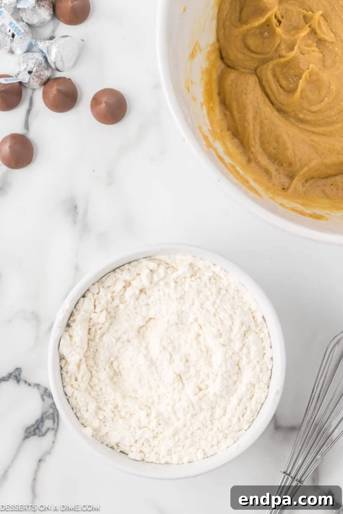 Whisking together the all-purpose flour, baking soda, and salt in a separate bowl.