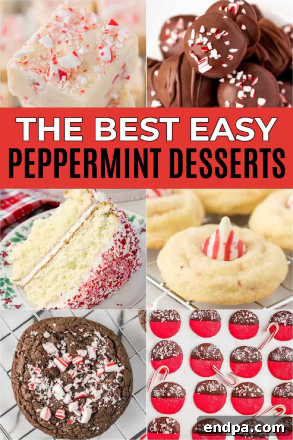 35 Effortless Peppermint Delights 2 Discover our top picks for easy peppermint desserts, perfect for spreading holiday cheer or enjoying a delightful treat whenever the craving strikes. Explore a variety of options including cookies, rich fudge, festive cakes, and charming cupcakes – there's a peppermint dessert for everyone to savor. #peppermintdesserts #holidaytreats #easyrecipes #mintydelights #dessertideas