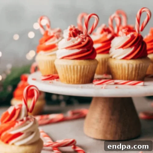 35 Effortless Peppermint Delights 26 Candy Cane Swirled White Chocolate Peppermint Cupcakes