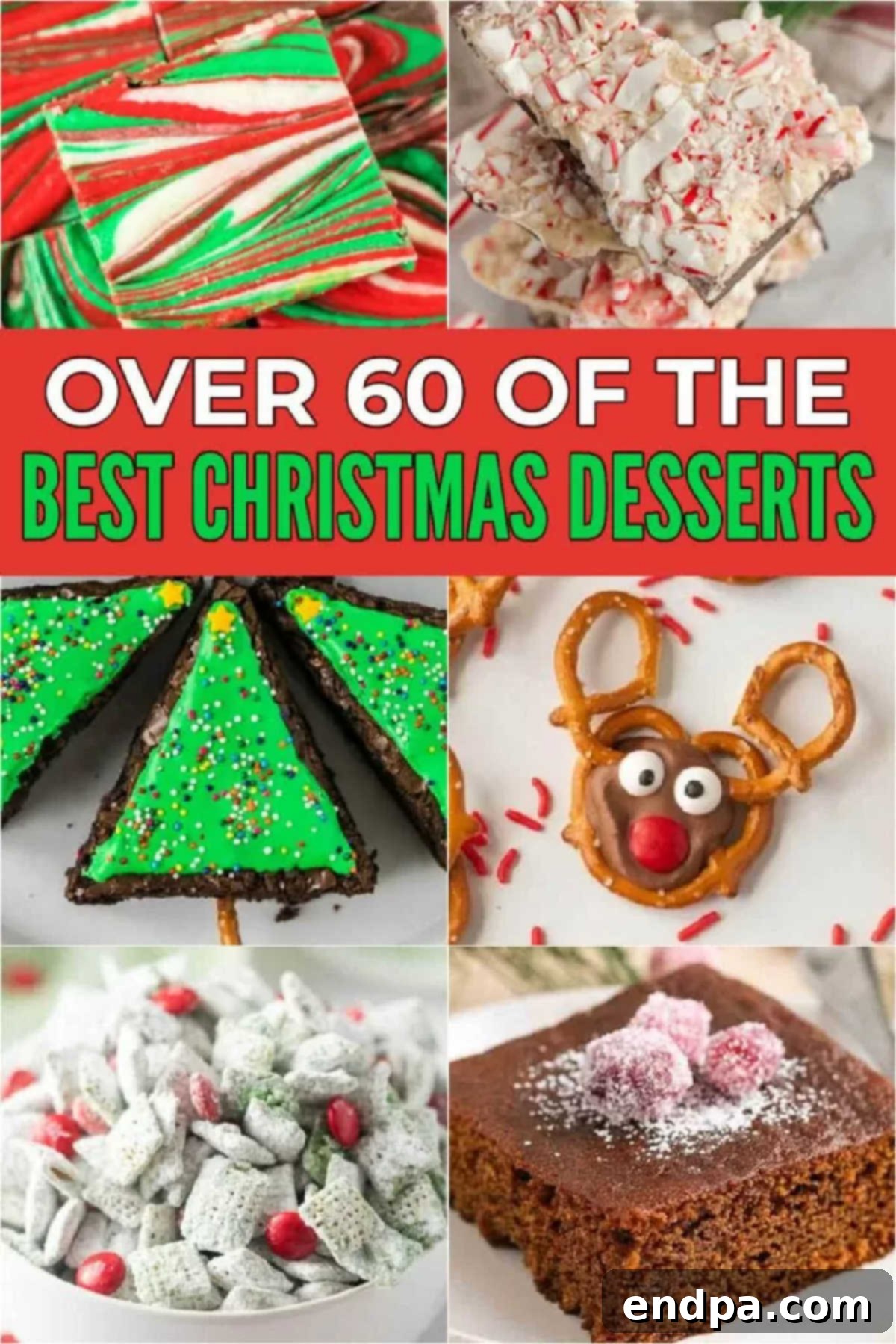 Sweet Simplicity: 60 Easy Christmas Desserts 2 A stunning spread of easy Christmas dessert recipes, perfect for holiday gatherings, featuring festive cookies, fudges, and cakes for adults and kids alike.