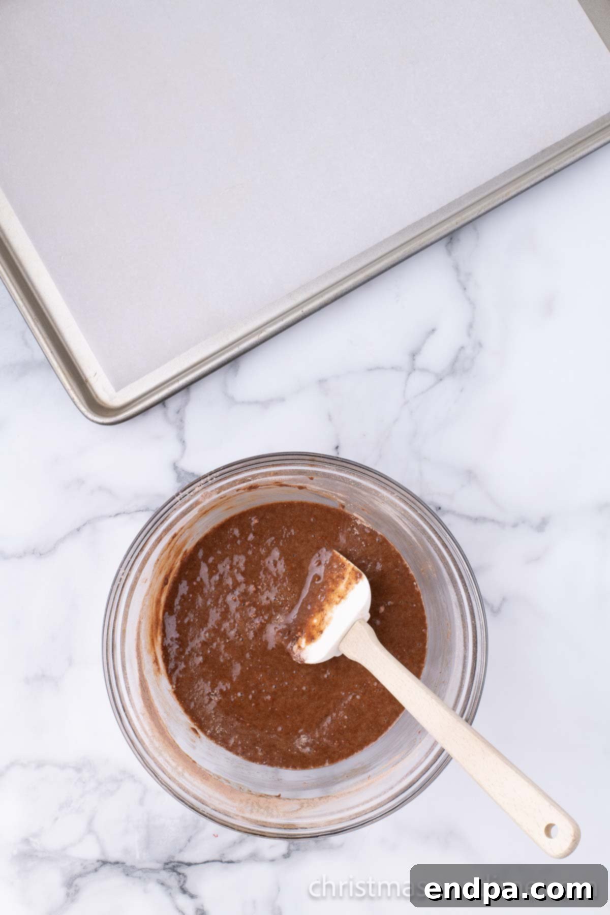 Combine wet and dry ingredients in a bowl. 
