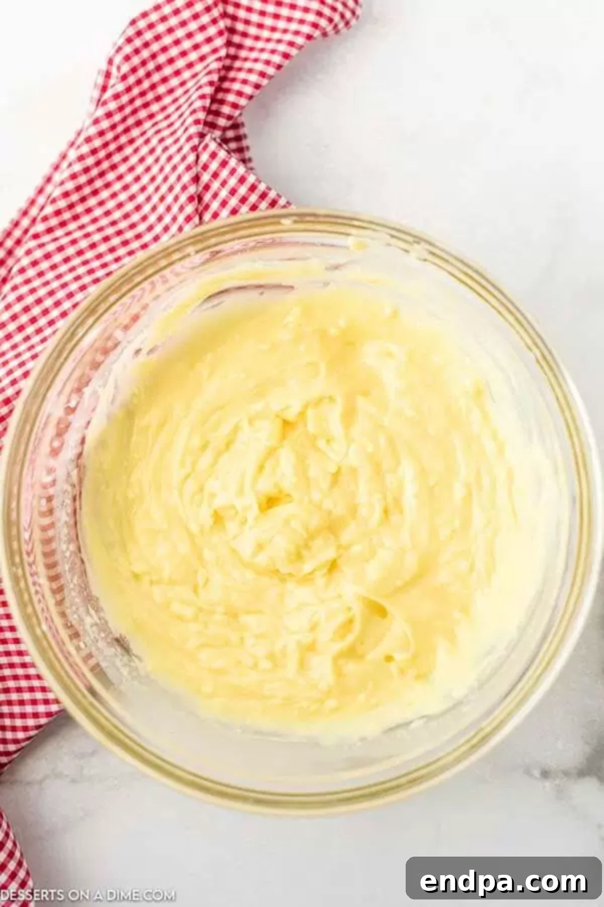 Pudding combined in a bowl for Christmas dirt cups.