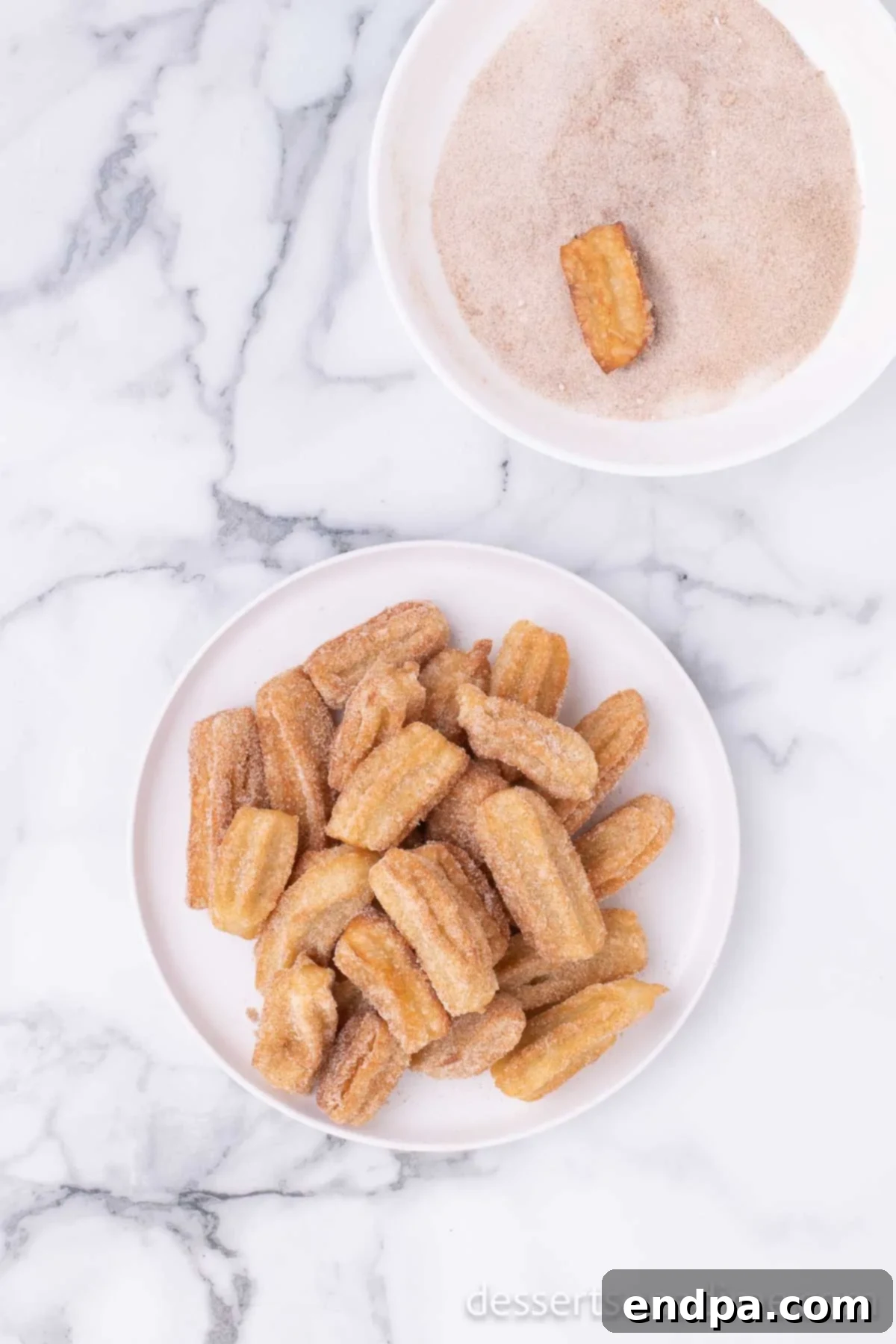 Plate of churro bites. 