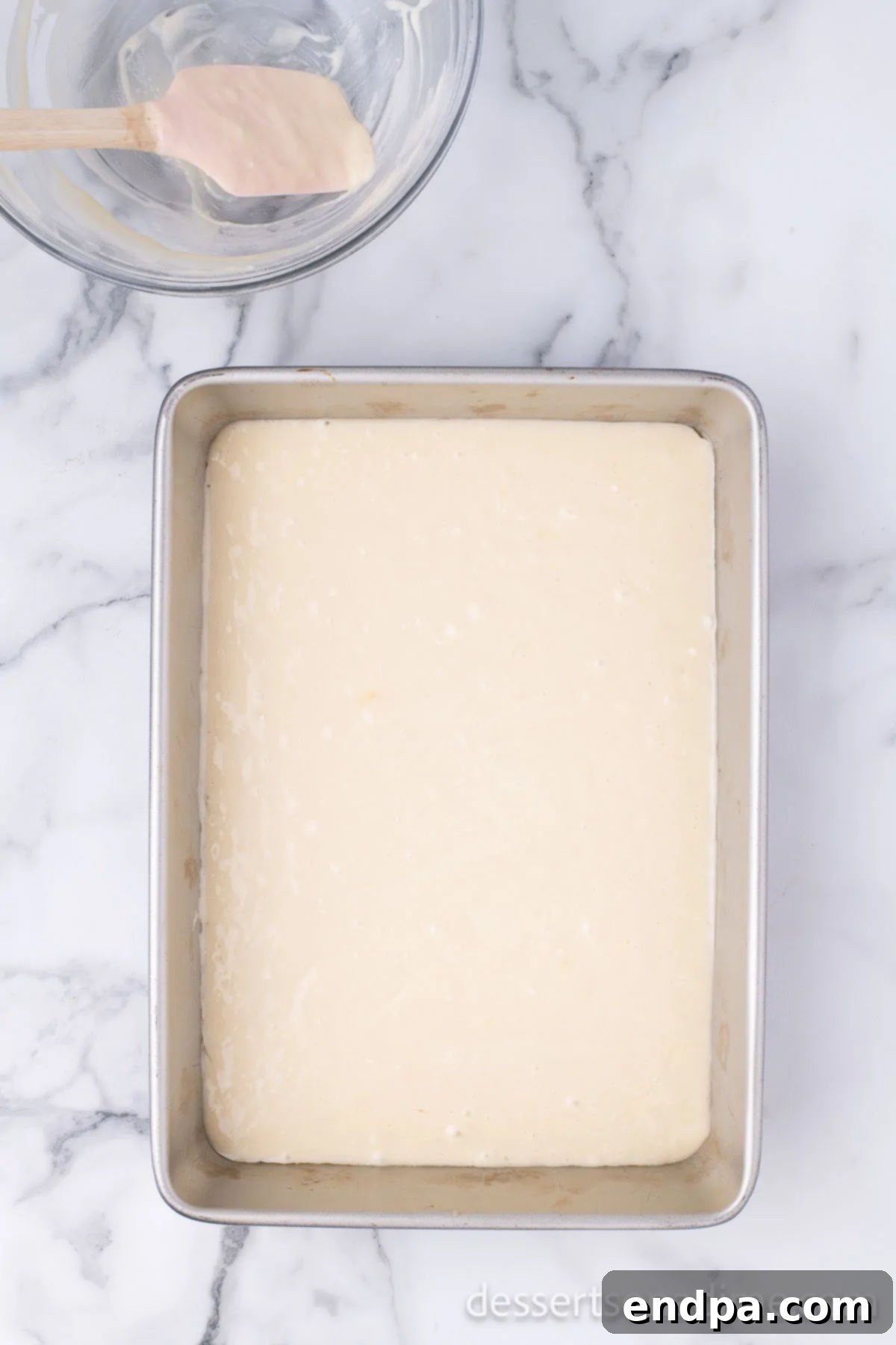 Copycat Starbucks Cake Pops 5 Cake batter in baking pan.