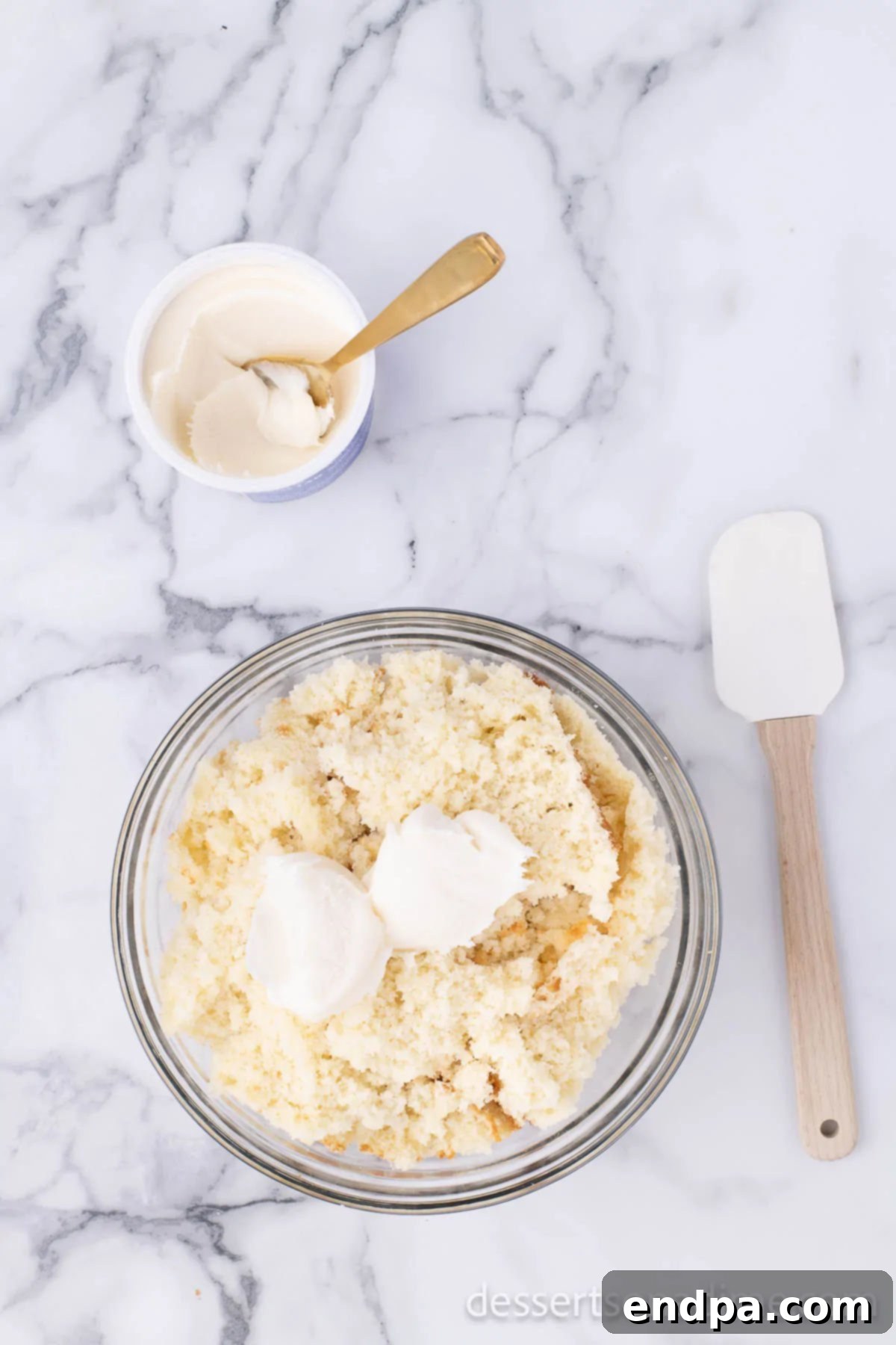 Copycat Starbucks Cake Pops 8 Mixing bowl with cake crumbs and frosting.