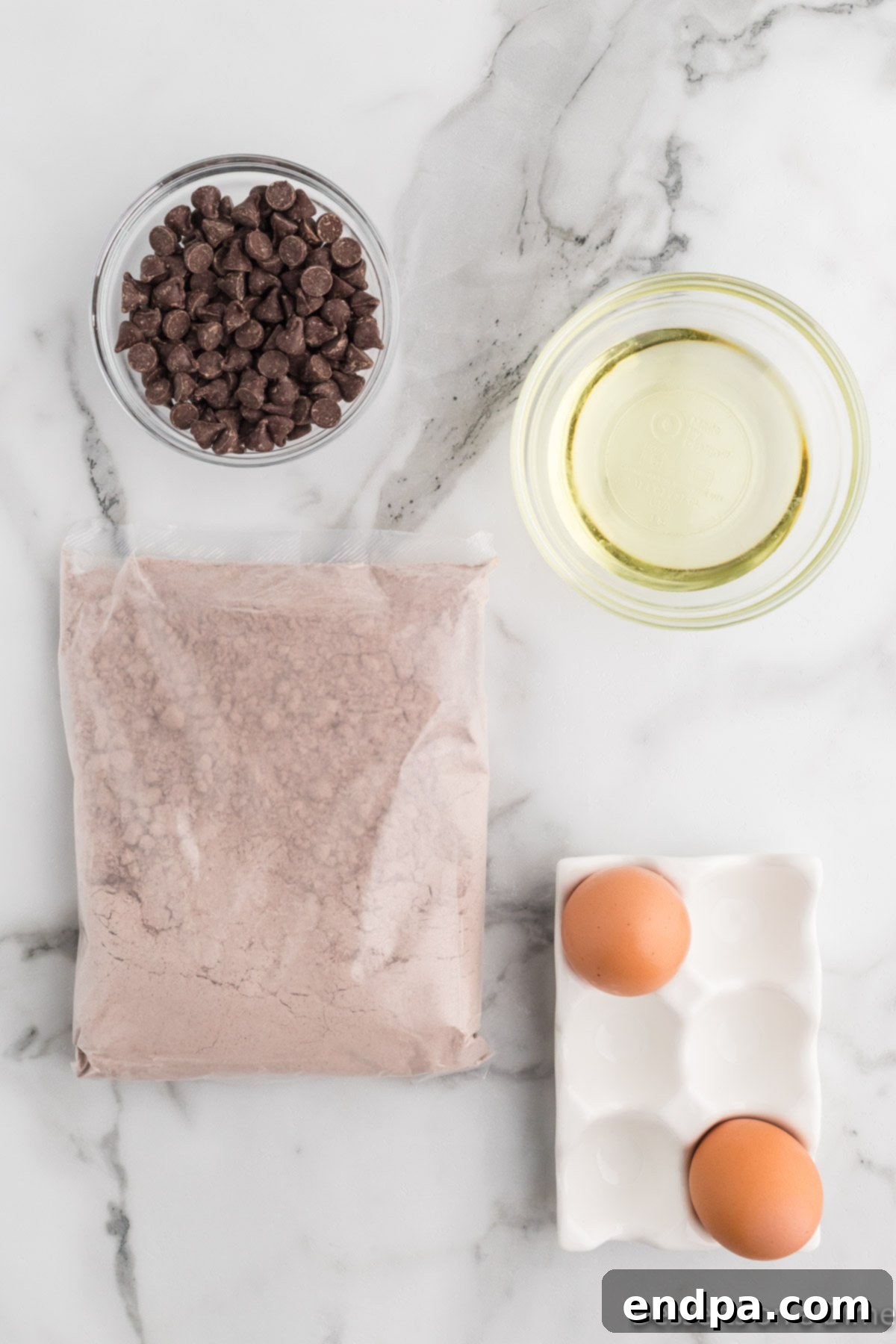 Fudgy Chocolate Cake Mix Cookies 3 Ingredients for recipe - cake mix, oil, eggs, chocolate chips.