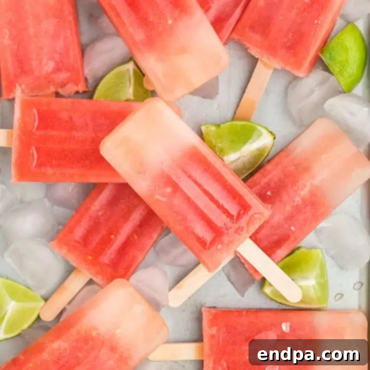 Refreshing Watermelon Ice Pops 8 Vibrant Watermelon Popsicle in a square image format, highlighting its refreshing appeal.