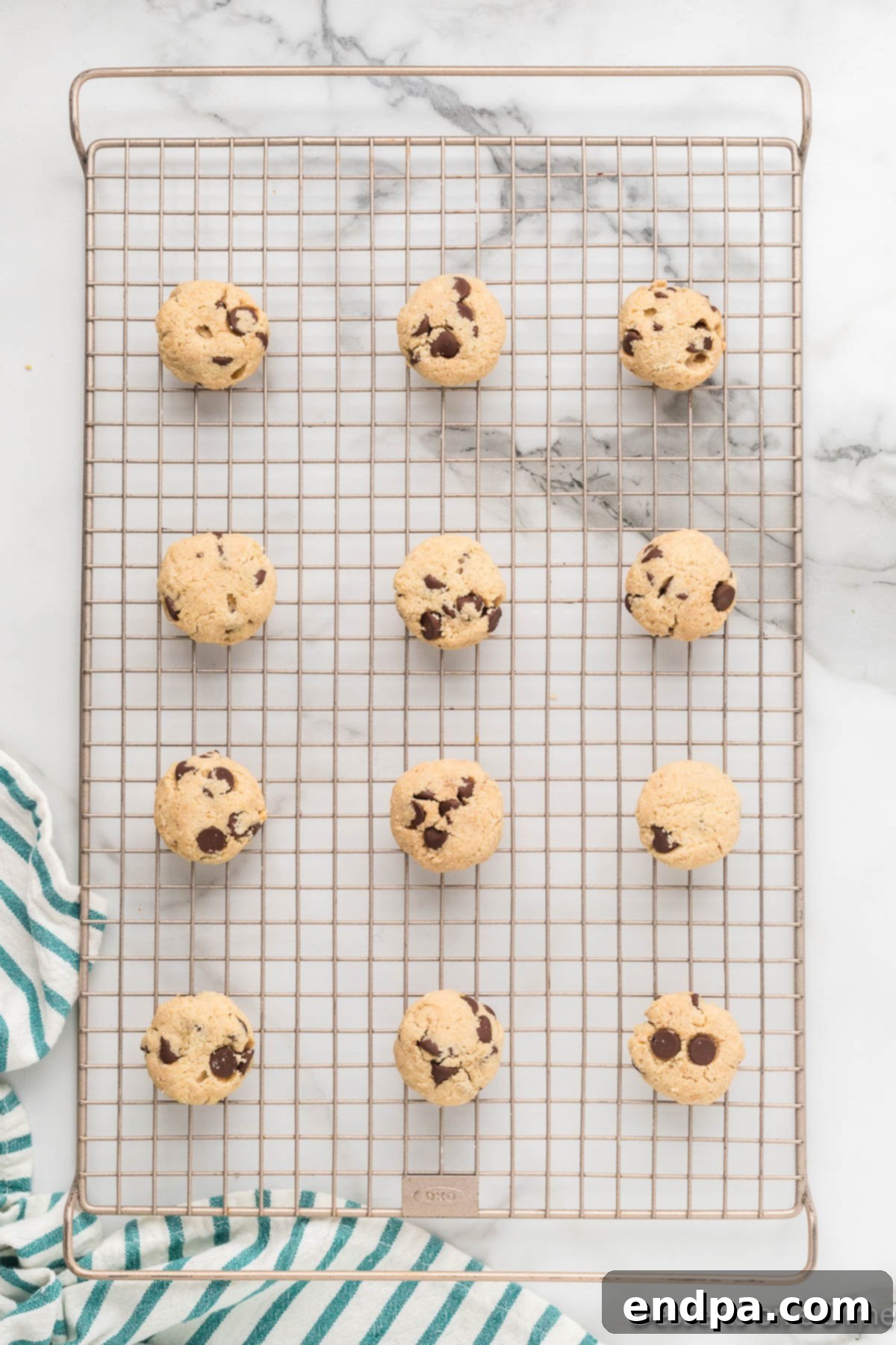 Guilt-Free Keto Chocolate Chip Cookies 6 Scooping keto cookie dough onto a baking sheet